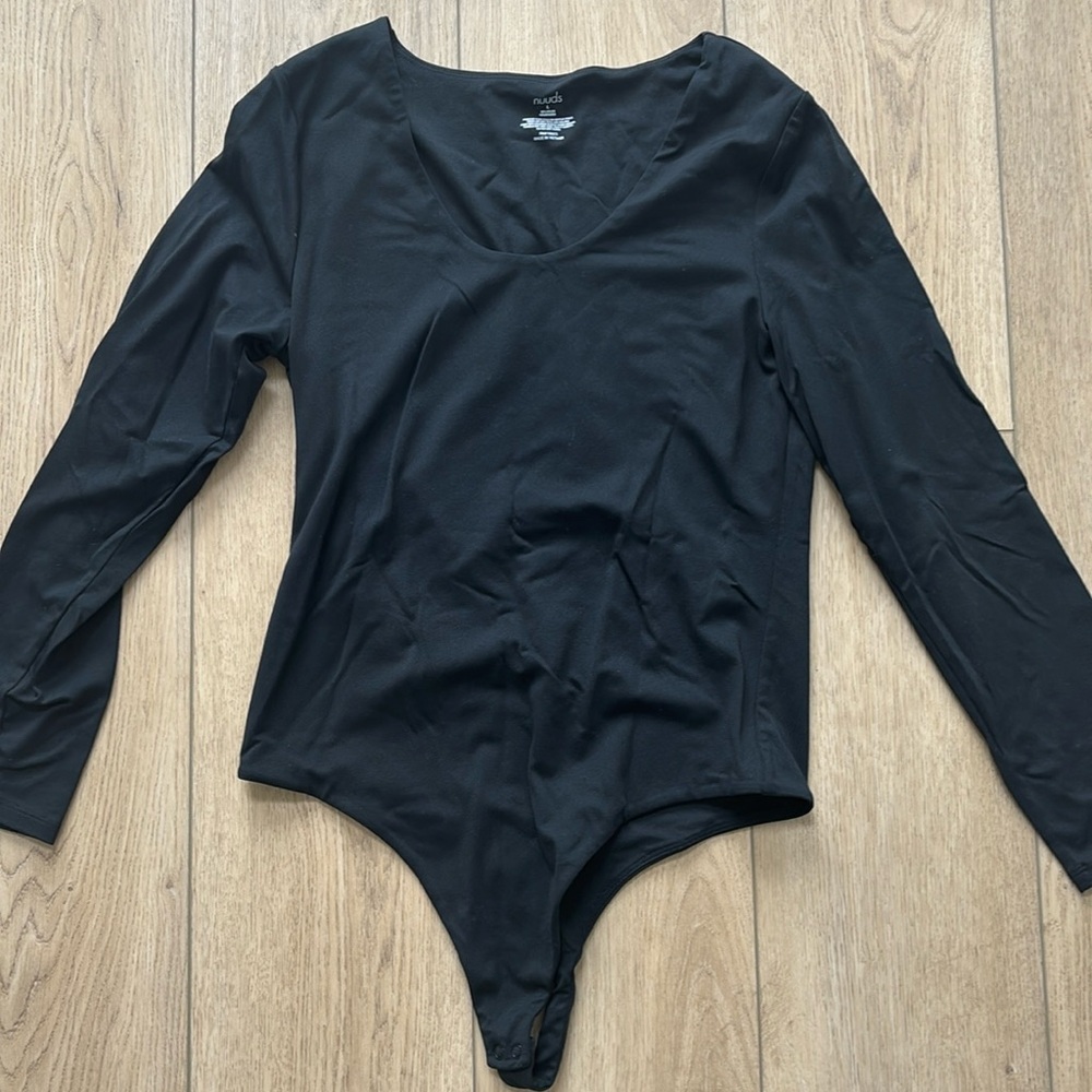 Nuuds Black Scoop Neck Body Suit